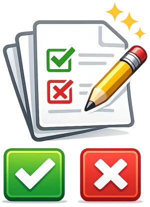 YesNoExam ข้อสอบแบบ 2 ตัวเลือก (ถูก/ผิด, ใช่/ไม่ใช่)